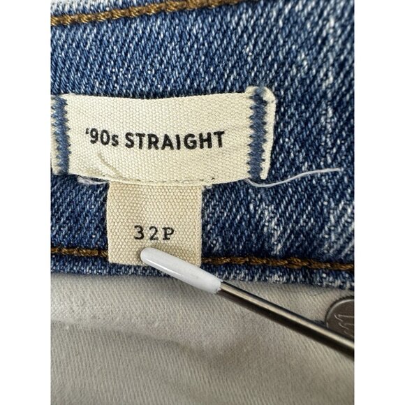 Madewell 90s Straight Acid Wash Jeans 32P Y2K Classic Denim Vintage Vibes Staple - Picture 5 of 11